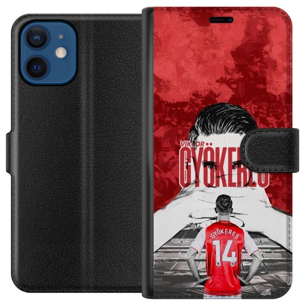 Yhteensopiva Lompakkokotelo Apple iPhone 12 mini Viktor Gyökeres Red Passion Design jalkapallohenkinen taide, jossa on vahvaa energiaa, voimaa ja urh