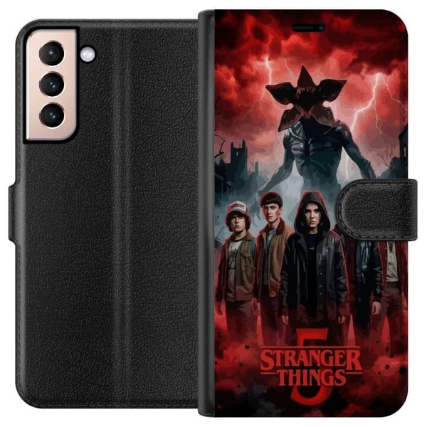 Kompatibelt Lommeboketui til Samsung Galaxy S21 Mørk Stranger Things-inspirert fantasyillustrasjon med torden og dramatisk skrekkstemning Kompatibelt Lommeboketui til Samsung Galaxy S21 Mørk Stranger Things-inspirert fantasyillustrasjon med torden og dramatisk skrekkstemning