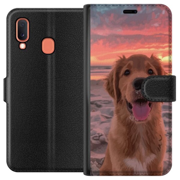 Kompatibelt Plånboksfodral till Samsung Galaxy A20e Hund Kompatibelt Plånboksfodral till Samsung Galaxy A20e Hund