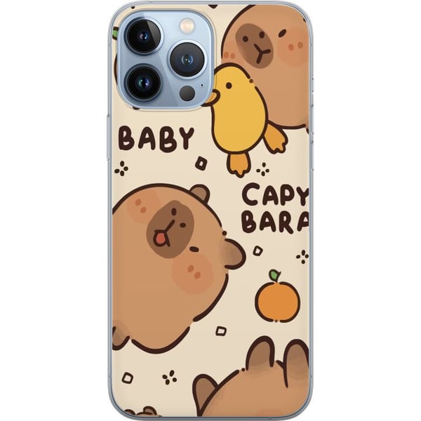 Kompatibel Mobilcover til Apple iPhone 13 Pro Max Kawaii-kapivarillustration – Sødt tegnet design med ænder og appelsiner