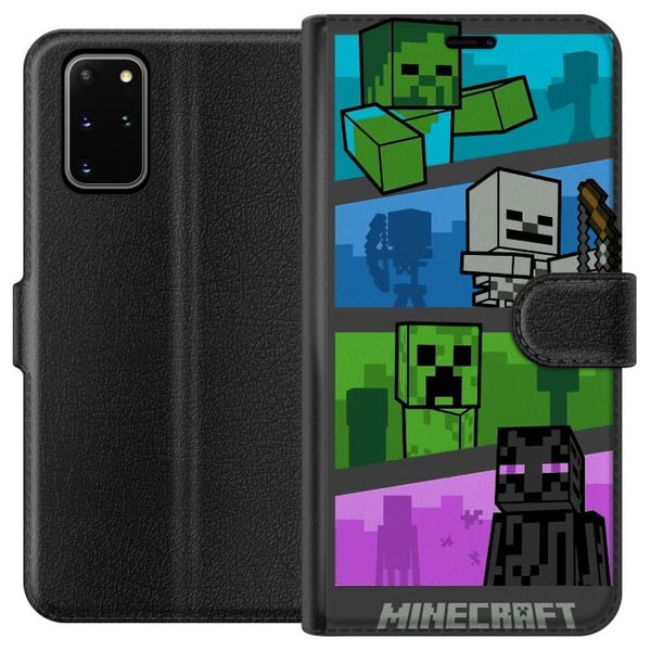 Kompatibelt Plånboksfodral till Samsung Galaxy S20+ Minecraft Kompatibelt Plånboksfodral till Samsung Galaxy S20+ Minecraft