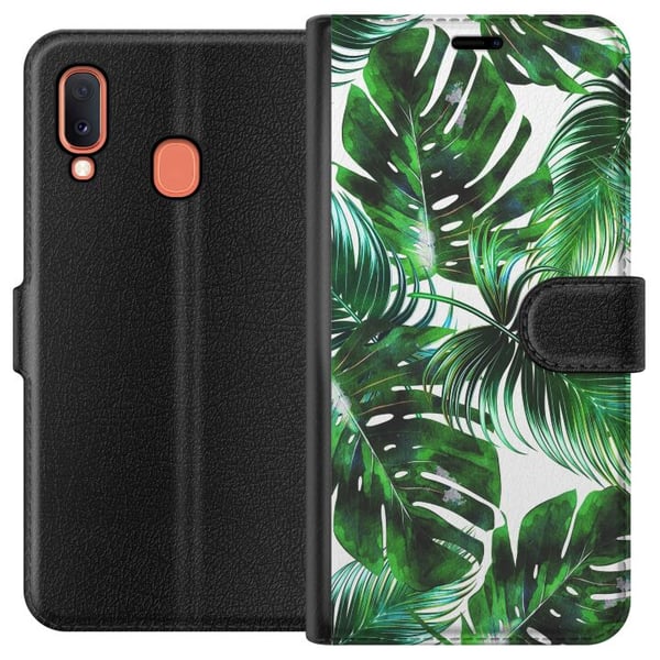 Kompatibelt Lommeboketui til Samsung Galaxy A20e Blad Kompatibelt Lommeboketui til Samsung Galaxy A20e Blad