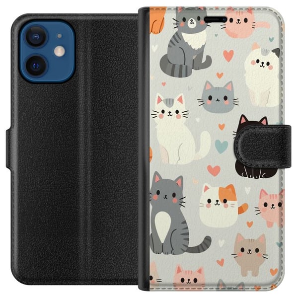 Kompatibelt Lommeboketui til Apple iPhone 12 Katter