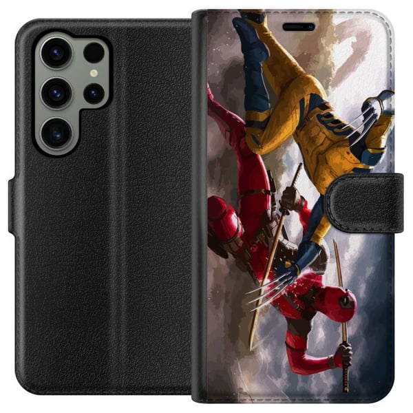 Kompatibel Tegnebogsetui til Samsung Galaxy S23 Ultra Wolverine Deadpool
