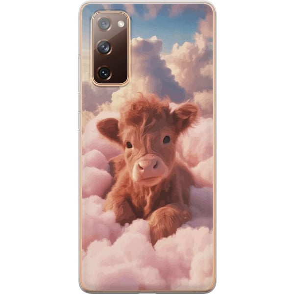 Kompatibelt Mobilskal till Samsung Galaxy S20 FE Söt kalv bland moln drömlik rosa design med mjuka färger varm känsla av lugn trygghet glädje och fan