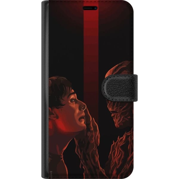 Kompatibel Tegnebogsetui til Samsung Galaxy S23 Ultra Mørk fantasyillustration, der viser mødet mellem menneske og monster med stærk dramatik