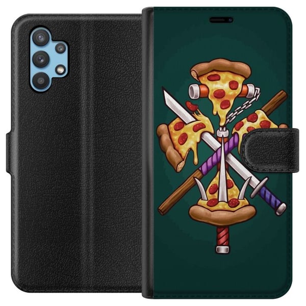 Kompatibelt Plånboksfodral till Samsung Galaxy A32 5G Pizza Kompatibelt Plånboksfodral till Samsung Galaxy A32 5G Pizza