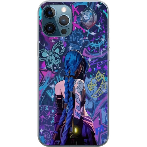 Kompatibel Mobilcover til Apple iPhone 12 Pro Farverig graffitiillustration med blåhåret karakter i urban neonstil og kreativ energi