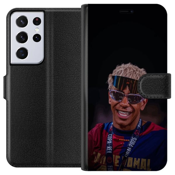 Kompatibelt Lommeboketui til Samsung Galaxy S21 Ultra 5G Lamine Yamal mobildeksel i stilrent sportsdesign Kompatibelt Lommeboketui til Samsung Galaxy S21 Ultra 5G Lamine Yamal mobildeksel i stilrent sportsdesign