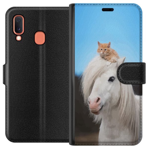 Kompatibelt Lommeboketui til Samsung Galaxy A20e Ulver Kompatibelt Lommeboketui til Samsung Galaxy A20e Ulver