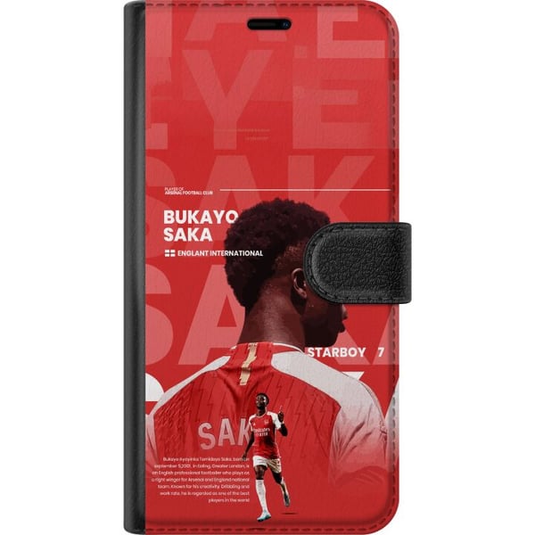 Kompatibelt Lommeboketui til Samsung Galaxy S23 Bukayo Saka Arsenal England 16 målgivende pasninger til tross for skade fotball ving rask kreativ off