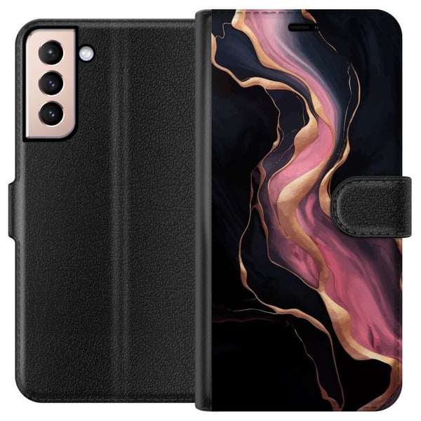 Kompatibelt Lommeboketui til Samsung Galaxy S21 Marmormønster luksusdesignstein Kompatibelt Lommeboketui til Samsung Galaxy S21 Marmormønster luksusdesignstein