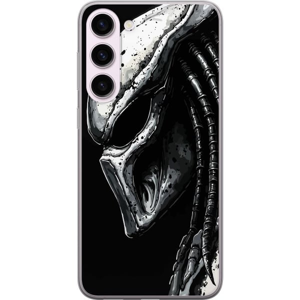 Kompatibel Mobilcover til Samsung Galaxy S23+ Dramatisk illustration af en Predator-maske med metalliske teksturer, skygger og detaljer, der fremhæve Kompatibel Mobilcover til Samsung Galaxy S23+ Dramatisk illustration af en Predator-maske med metalliske teksturer, skygger og detaljer, der fremhæve
