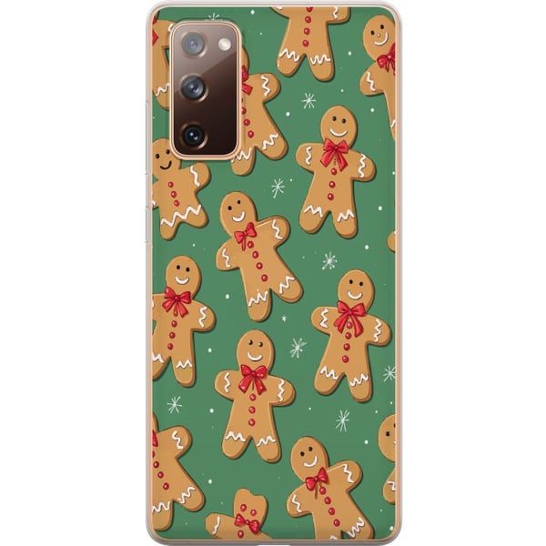Kompatibelt Mobildeksel til Samsung Galaxy S20 FE Julepepperkakemønster – pepperkakemenn i søt juledesign med grønn bakgrunn og vinterstemning Kompatibelt Mobildeksel til Samsung Galaxy S20 FE Julepepperkakemønster – pepperkakemenn i søt juledesign med grønn bakgrunn og vinterstemning