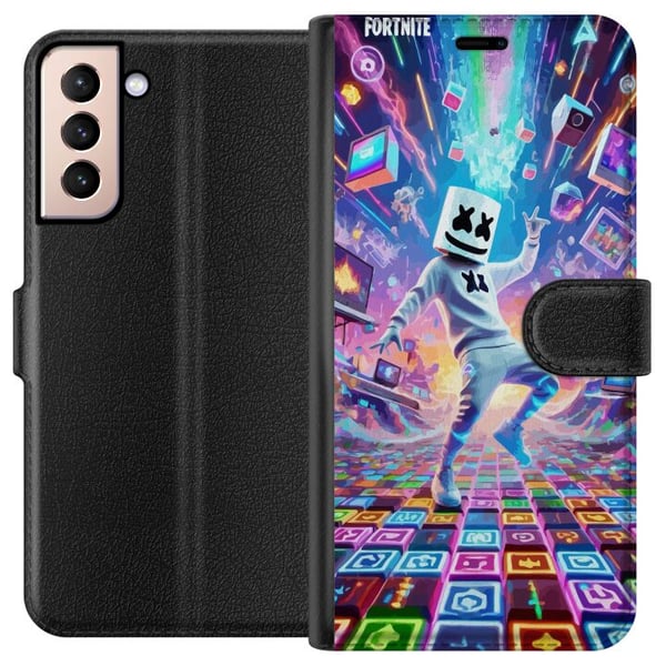 Kompatibelt Lommeboketui til Samsung Galaxy S21 Fortnite Dance | Marshmello Kompatibelt Lommeboketui til Samsung Galaxy S21 Fortnite Dance | Marshmello