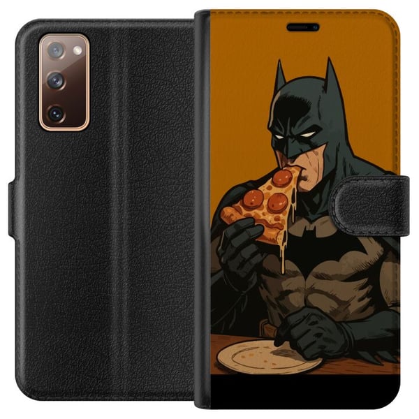 Kompatibelt Lommeboketui til Samsung Galaxy S20 FE Batman-plakat spiser pizza DC Comics-helt tegneserie retro humor morsom matillustrasjon morsom kun