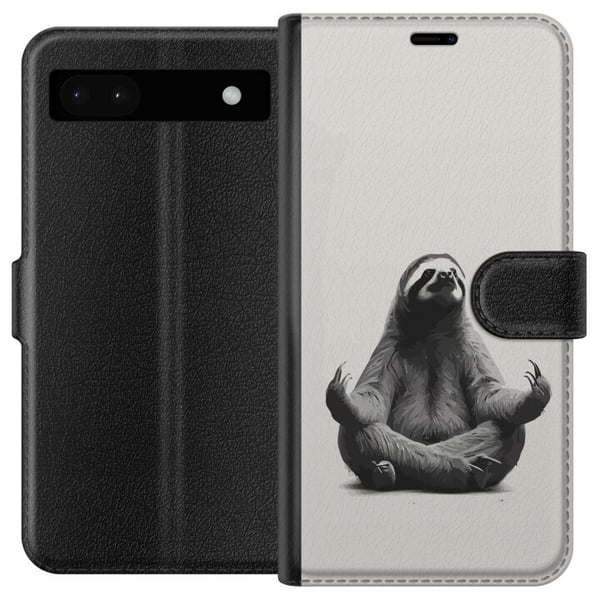 Yhteensopiva Lompakkokotelo Google Pixel 6a Meditoiva laiskiainen – hurmaava, rauhallinen design, jossa yhdistyvät huumori, rentoutuminen ja suloinen