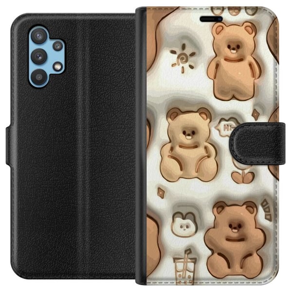 Kompatibelt Plånboksfodral till Samsung Galaxy A32 5G Bubbliga Björnar Kompatibelt Plånboksfodral till Samsung Galaxy A32 5G Bubbliga Björnar
