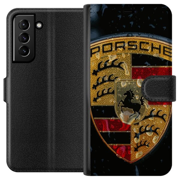 Kompatibel Tegnebogsetui til Samsung Galaxy S21+ 5G Porschevåbenskjold plakat luksusbil emblem sportsvogn logo Stuttgart klassisk retrodesign bilmærk Kompatibel Tegnebogsetui til Samsung Galaxy S21+ 5G Porschevåbenskjold plakat luksusbil emblem sportsvogn logo Stuttgart klassisk retrodesign bilmærk