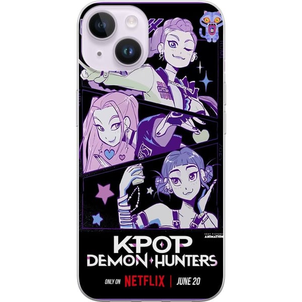 Yhteensopiva Puhelinkuori Apple iPhone 14 Kpop Demonien metsästäjät Huntrix Tähdet Mira Zoey Rumi Violetti Idol hehku