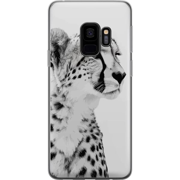 Kompatibel Mobilcover til Samsung Galaxy S9 Stilrent sort-hvidt nærbillede af en gepard med et roligt blik, elegante markeringer og et ædelt udtryk,