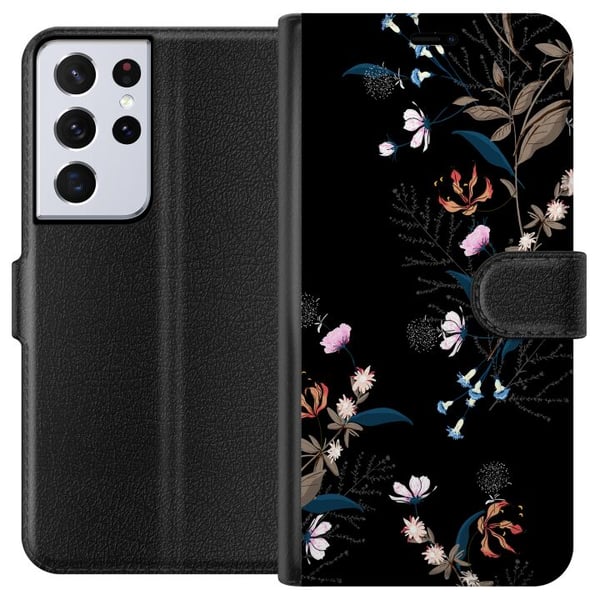 Kompatibelt Lommeboketui til Samsung Galaxy S21 Ultra 5G Blomster Kompatibelt Lommeboketui til Samsung Galaxy S21 Ultra 5G Blomster