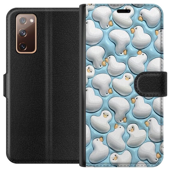 Kompatibelt Plånboksfodral till Samsung Galaxy S20 FE Bubbliga Ankor Blå