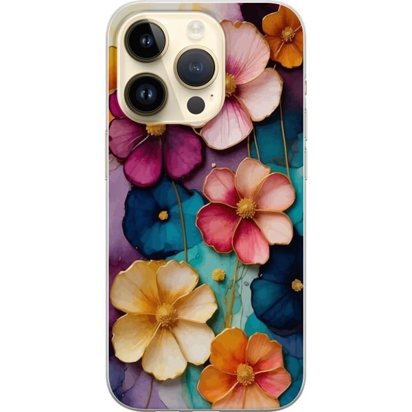 Kompatibelt Mobilskal till Apple iPhone 14 Pro Blommor Färger Kompatibelt Mobilskal till Apple iPhone 14 Pro Blommor Färger