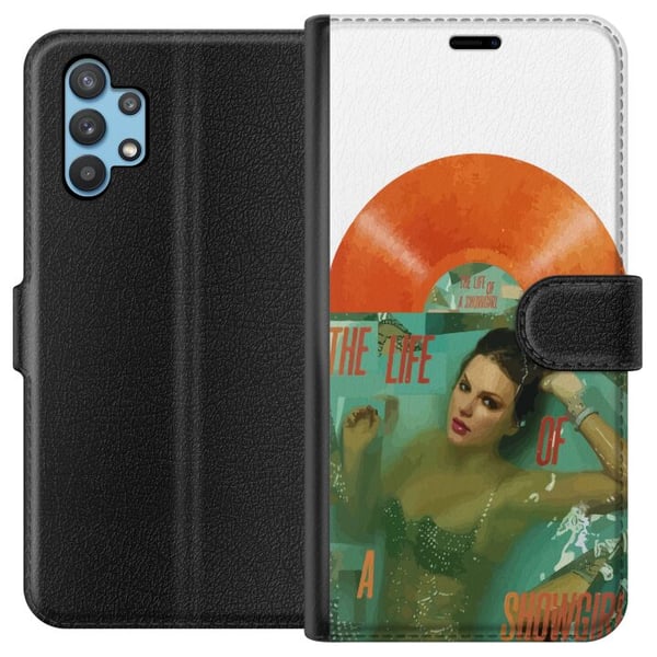 Kompatibelt Plånboksfodral till Samsung Galaxy A32 5G Taylor Swift The Life of a Showgirl – Rosa Popdiva i Glitter & Glam