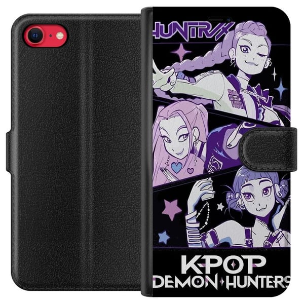 Kompatibelt Lommeboketui til Apple iPhone SE (2022) Kpop Demonjegere Huntrix Trio Lilla Stjerner Retro Kosmisk Idolglød