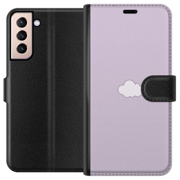 Kompatibelt Lommeboketui til Samsung Galaxy S21 Lilla Sky - minimalistisk sky på en lilla bakgrunn Kompatibelt Lommeboketui til Samsung Galaxy S21 Lilla Sky - minimalistisk sky på en lilla bakgrunn