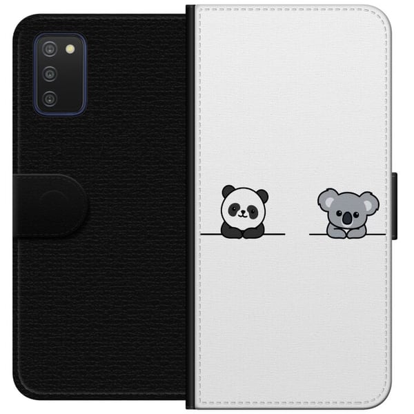 Kompatibelt Lommeboketui til Samsung Galaxy A03s Panda Koala