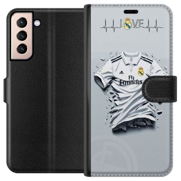 Kompatibelt Lommeboketui til Samsung Galaxy S21 Real Madrid Kompatibelt Lommeboketui til Samsung Galaxy S21 Real Madrid