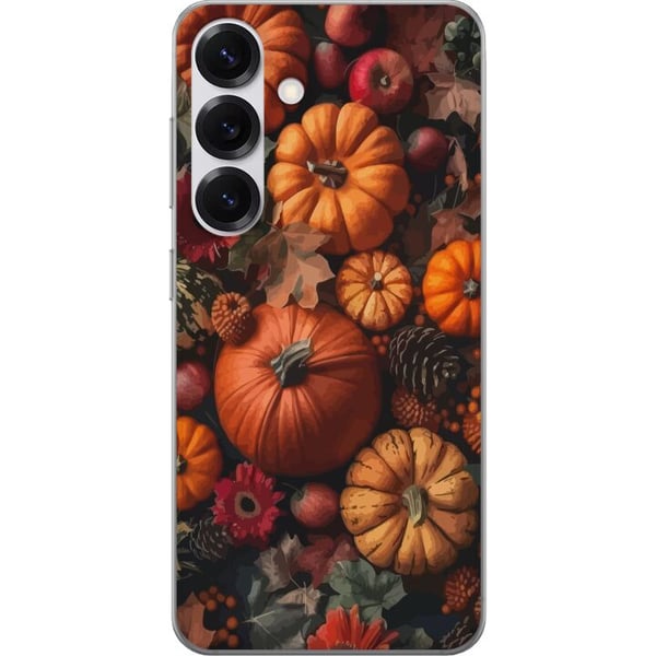 Kompatibelt Mobildeksel til Samsung Galaxy S25 Høstmotiv plakat gresskar halloween høst innhøsting epler rustikk dekor blomster høst sesong design Kompatibelt Mobildeksel til Samsung Galaxy S25 Høstmotiv plakat gresskar halloween høst innhøsting epler rustikk dekor blomster høst sesong design