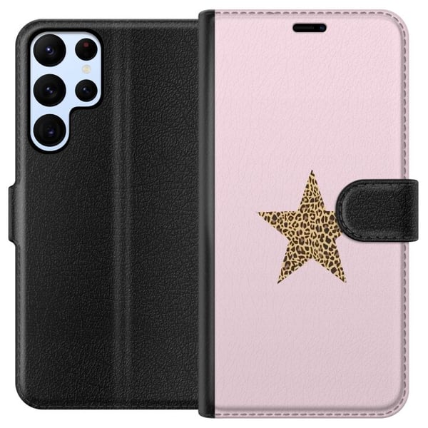 Yhteensopiva Lompakkokotelo Samsung Galaxy S22 Ultra 5G Leopard tähti