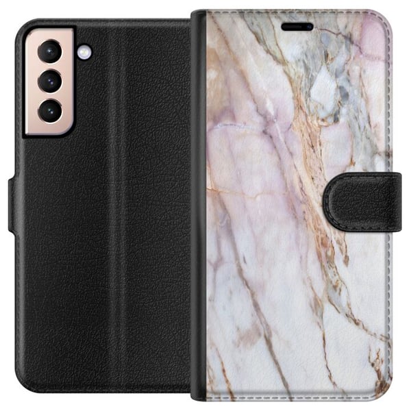 Kompatibelt Lommeboketui til Samsung Galaxy S21 marmor