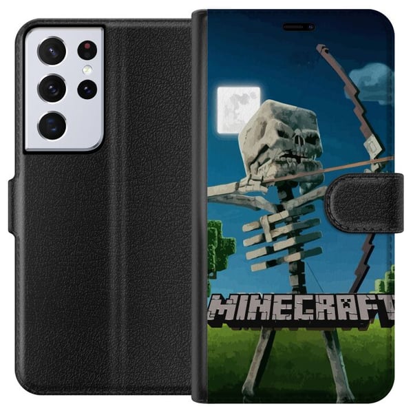 Kompatibelt Lommeboketui til Samsung Galaxy S21 Ultra 5G A Minecraft Movie