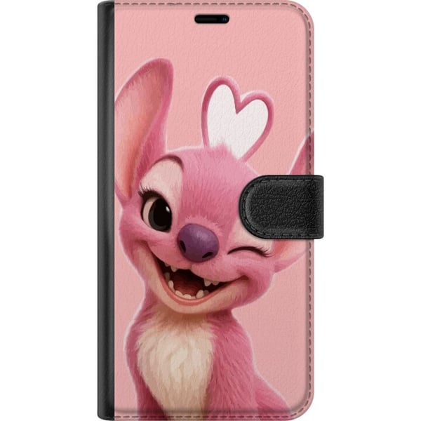 Kompatibelt Plånboksfodral till Samsung Galaxy A32 5G Angel rosa figur blinkar gullig design med hjärta kärlek lekfullhet och söt energi i pastellton