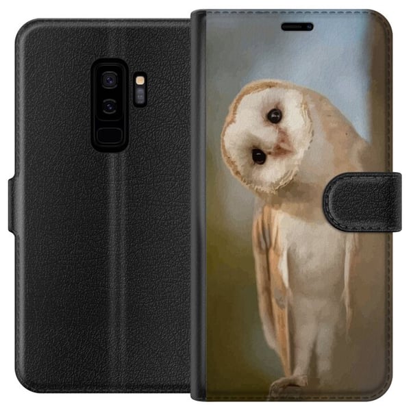 Kompatibelt Plånboksfodral till Samsung Galaxy S9+ Uggla Nyfiken Blick Fågelmotiv Skog Natur Grafiskt Design Kompatibelt Plånboksfodral till Samsung Galaxy S9+ Uggla Nyfiken Blick Fågelmotiv Skog Natur Grafiskt Design