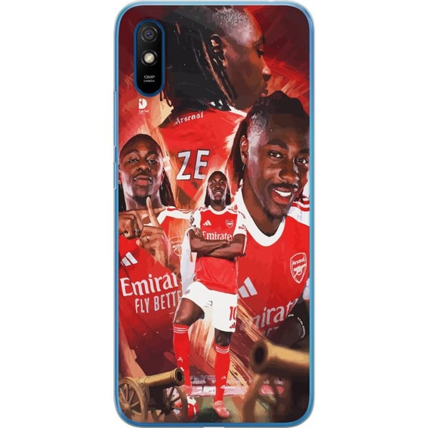 Kompatibel Mobilcover til Xiaomi Redmi 9A Arsenal-collagedesign – Eberechi Eze i rød trøje, flere illustrationer