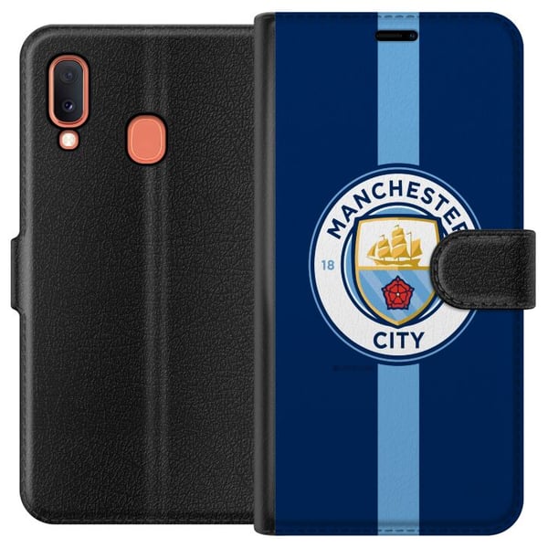 Kompatibelt Lommeboketui til Samsung Galaxy A20e Manchester City Kompatibelt Lommeboketui til Samsung Galaxy A20e Manchester City
