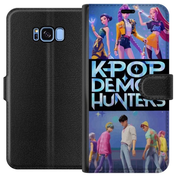 Kompatibelt Plånboksfodral till Samsung Galaxy S8 Kpop Demon Hunters koreansk idol band poster anime gaming fantasy cartoon retro style fanart design