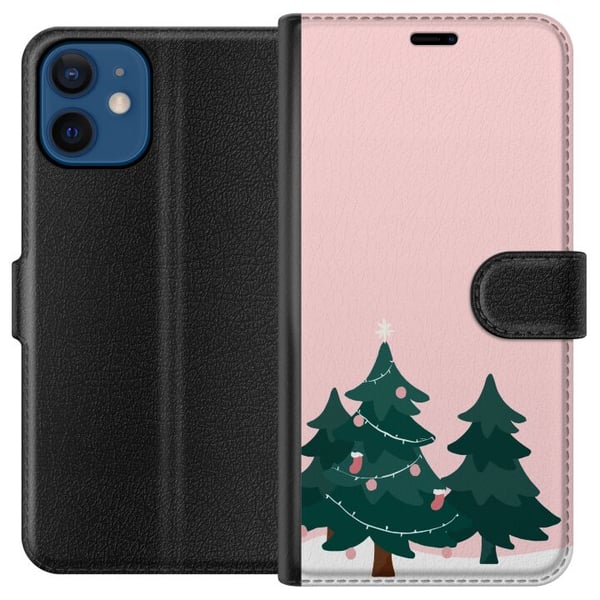 Yhteensopiva Lompakkokotelo Apple iPhone 12 mini Joulukuusia Hyvää Joulua