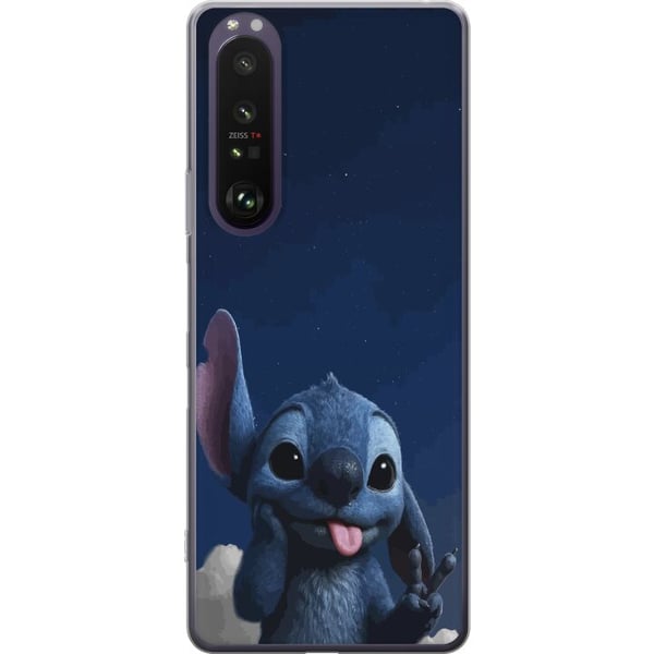 Kompatibel Mobilcover til Sony Xperia 1 III Stitch Disney blå alien Lilo og Stitch kawaii-karakter nattehimmel stjernehimmel sød tegnekunst