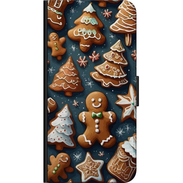 Kompatibelt Lommeboketui til Samsung Galaxy A03s Pepperkaker formet som grantrær, figurer og stjerner, dekorert med glasur i et koselig vintermønster