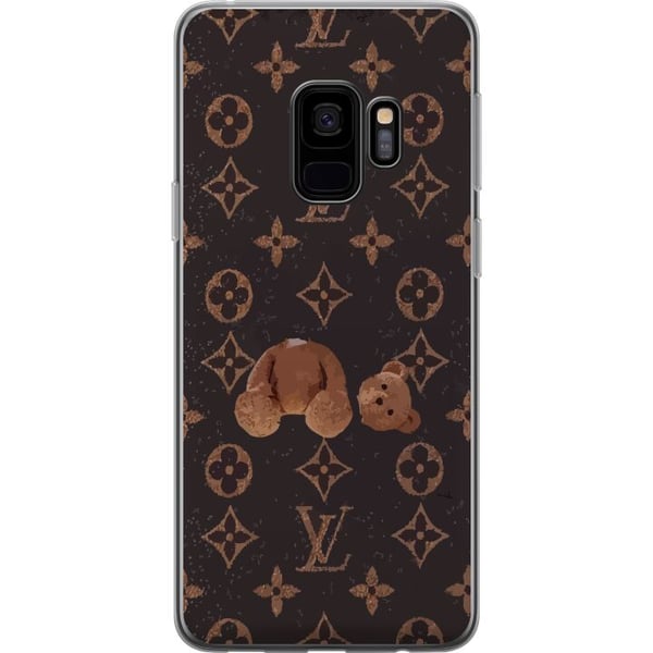 Kompatibelt Mobildeksel til Samsung Galaxy S9 Luksuriøst monogrammønster med ødelagt bamse i mørk, moteinspirert estetikk Kompatibelt Mobildeksel til Samsung Galaxy S9 Luksuriøst monogrammønster med ødelagt bamse i mørk, moteinspirert estetikk