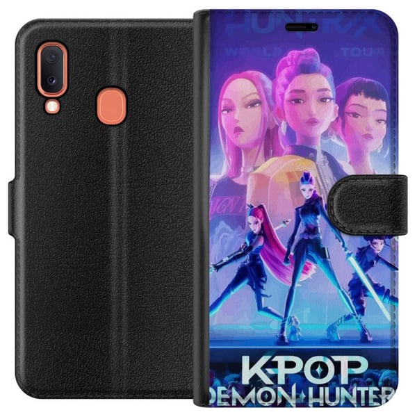 Kompatibelt Plånboksfodral till Samsung Galaxy A20e Docka KPop Demon Hunters anime karaktär