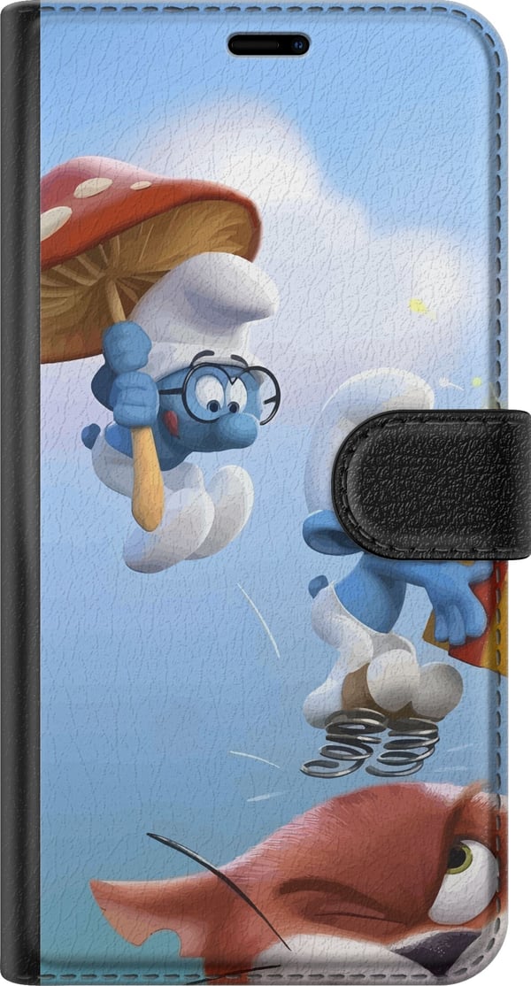 Kompatibelt Lommeboketui til Apple iPhone 14 Smurfene plakat blå tegneseriefigurer retro tegnefilm Schtroumpfs serie barndom klassiske figurer design