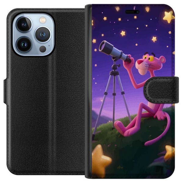 Kompatibelt Lommeboketui til Apple iPhone 13 Pro Pink Panther Stars med den rosa panteren blant stjerner – et retro og sjarmerende motiv Kompatibelt Lommeboketui til Apple iPhone 13 Pro Pink Panther Stars med den rosa panteren blant stjerner – et retro og sjarmerende motiv