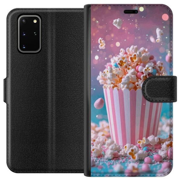 Kompatibelt Plånboksfodral till Samsung Galaxy S20+ Retro popcorn design snacks bio collectible